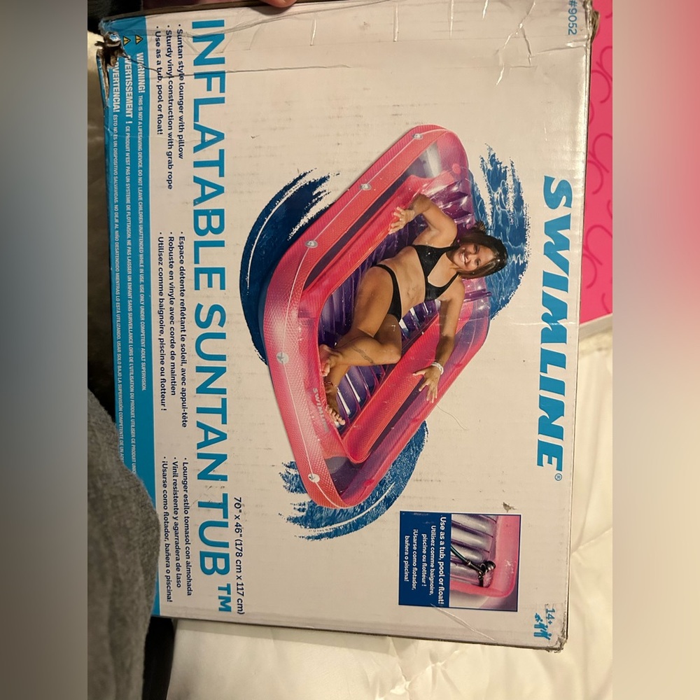 Inflatable Suntan Tub - Pink